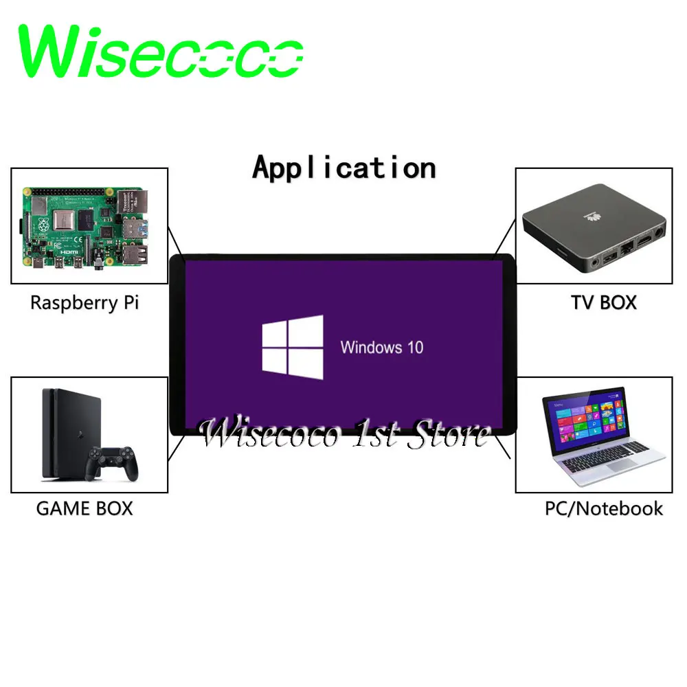 Wisecoco 5.5 Inch Portable Monitor Game Console PC 1920x1080 Capacitive Touch Screen For Raspberry Pi4 3 Android TV Box Camera - купить по