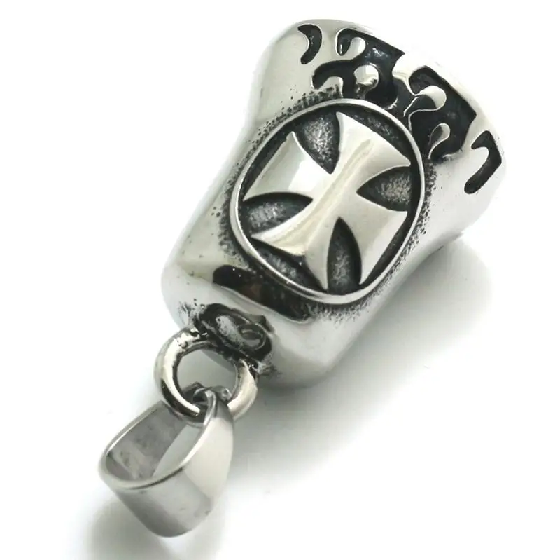 Fashion Creativity Personality Cool Motorcycle Cross Bell Pendant Necklaces for Men Punk Jewelry Gift