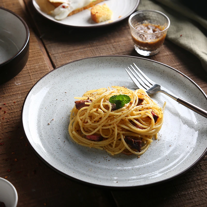 

Restaurant Dinner Plates Pasta Salad Fruit Ceramic Dinner Plates Round Dinnerware Dessert Talerze Obiadowe Dinner Plates BG50DP