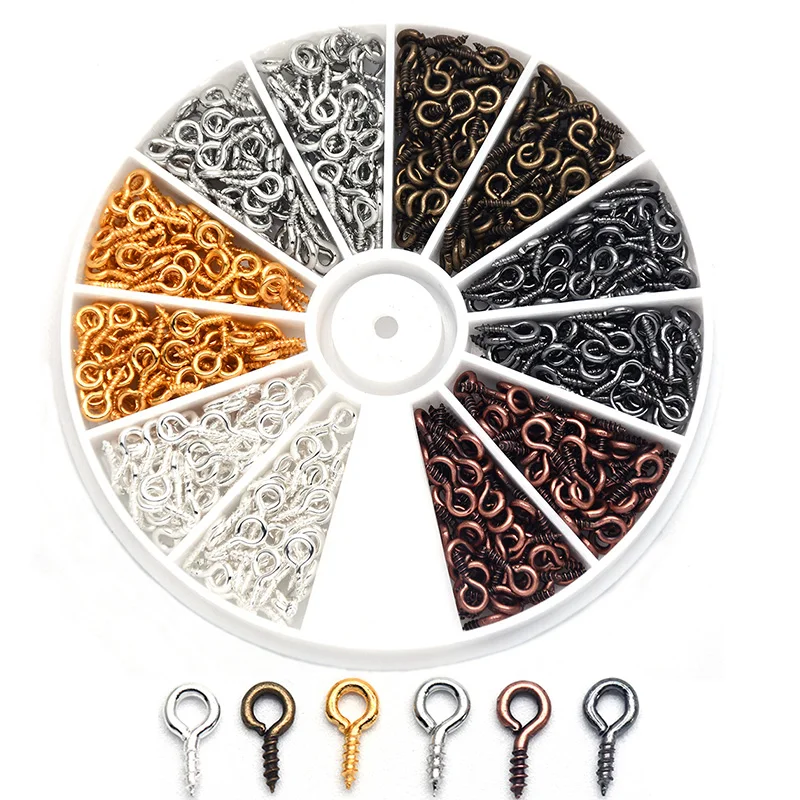 Маленькие винтовые штифты 6 цветов с петлями петли резьбой серебристые застежки