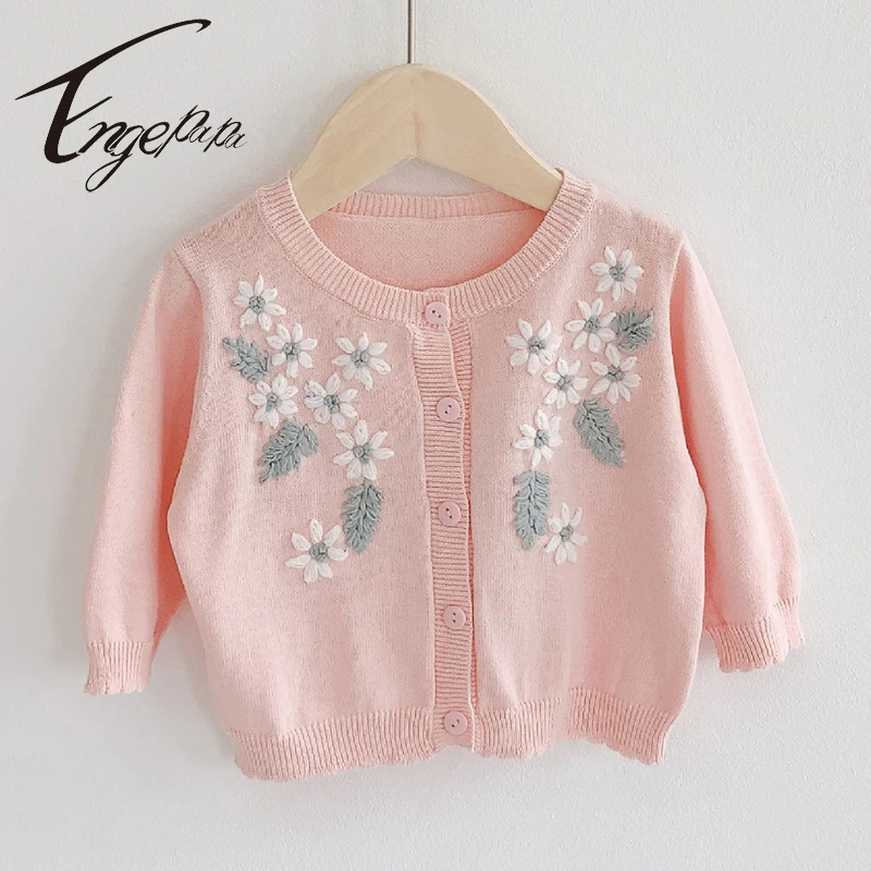 

Engepapa одежда для малышей футболка с длинными рукавами для девочек кардиган с вышивкой для малышей вязаное пальто, зимние носки для новорожде...