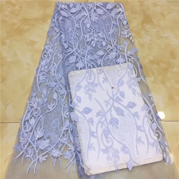 Высококачественная африканская кружевная сетчатая ткань с блестками