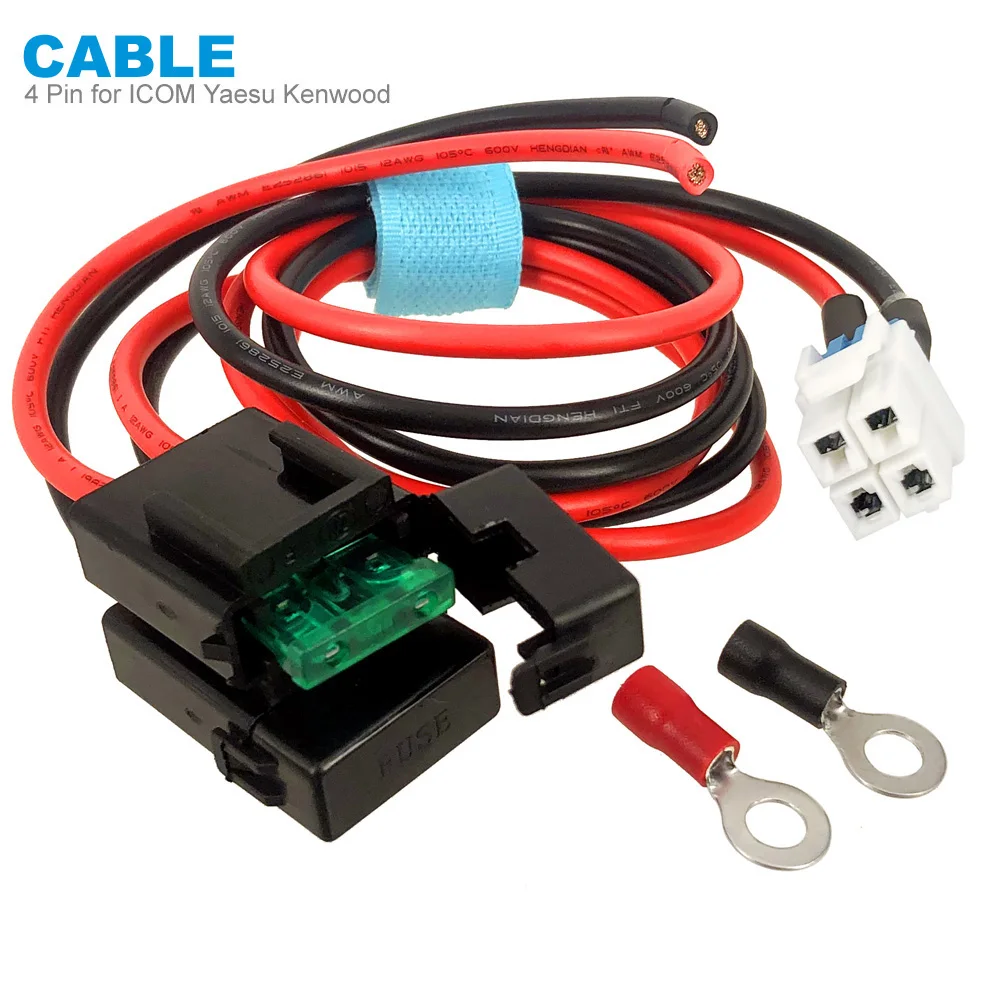 

4 Pin автомобильного радиоприемника Мощность Шнур кабель для Kenwood TS-480HX TS-590S Yaesu FT-450 FT-991 FT-2000 ICOM IC-7000 IC-7600 иди и болтай Walkie Talkie