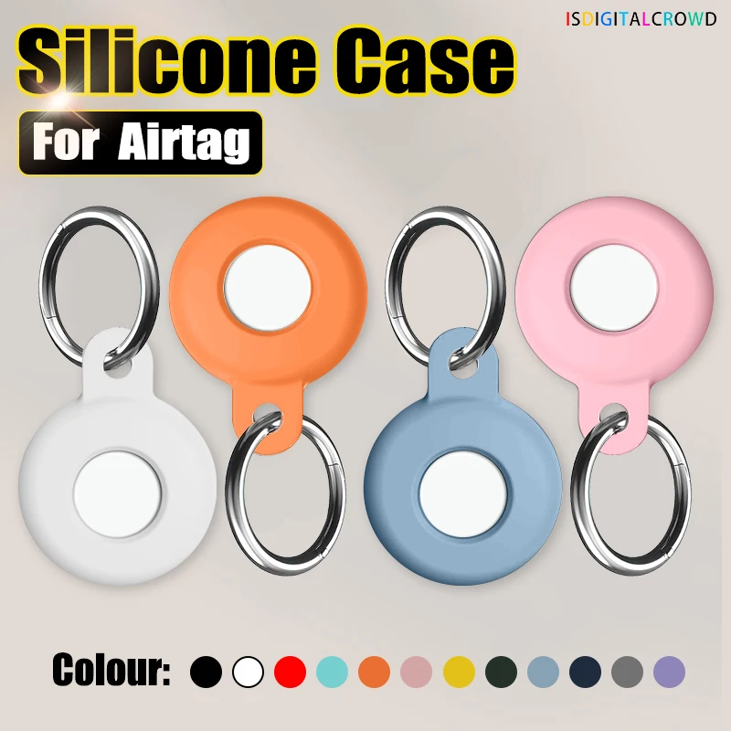 

Tracker Location Protector For Airtag Case Silicone Protective Sleeve Cover For Keychain Airtags Finder Accessory Anti-Scratch