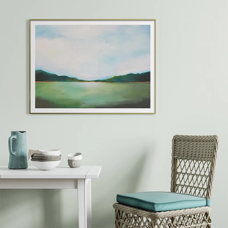 Винтажный акварельный морской конь корова абстрактный Пейзаж Плакат