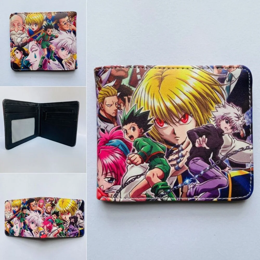 

Anime Hunter Hunter PU Wallet Coin Pocket Student Teenager Bifold Leather Photo Card Holder Casual Boys Girls Cartoon Purses