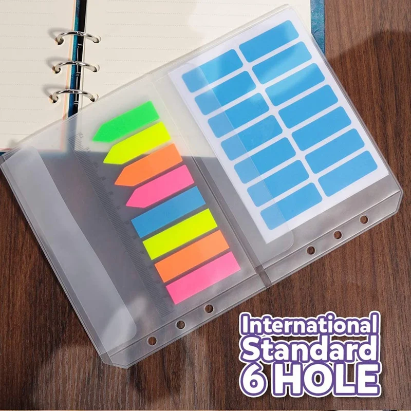 

20Pcs A5 6 Ring Binder Pockets 3 Types Envelope,Zipper Closurek Bill Pouch for Filofax Organizer Clipbook