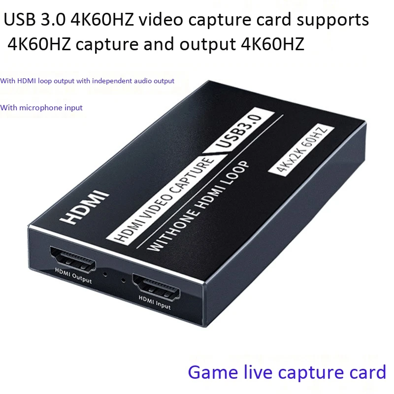 

USB3.0 Video Capture Card 4K60HZ Game Live Video Storage Support HDMI Loop Out Capture Game Live Broadcast Dedicated