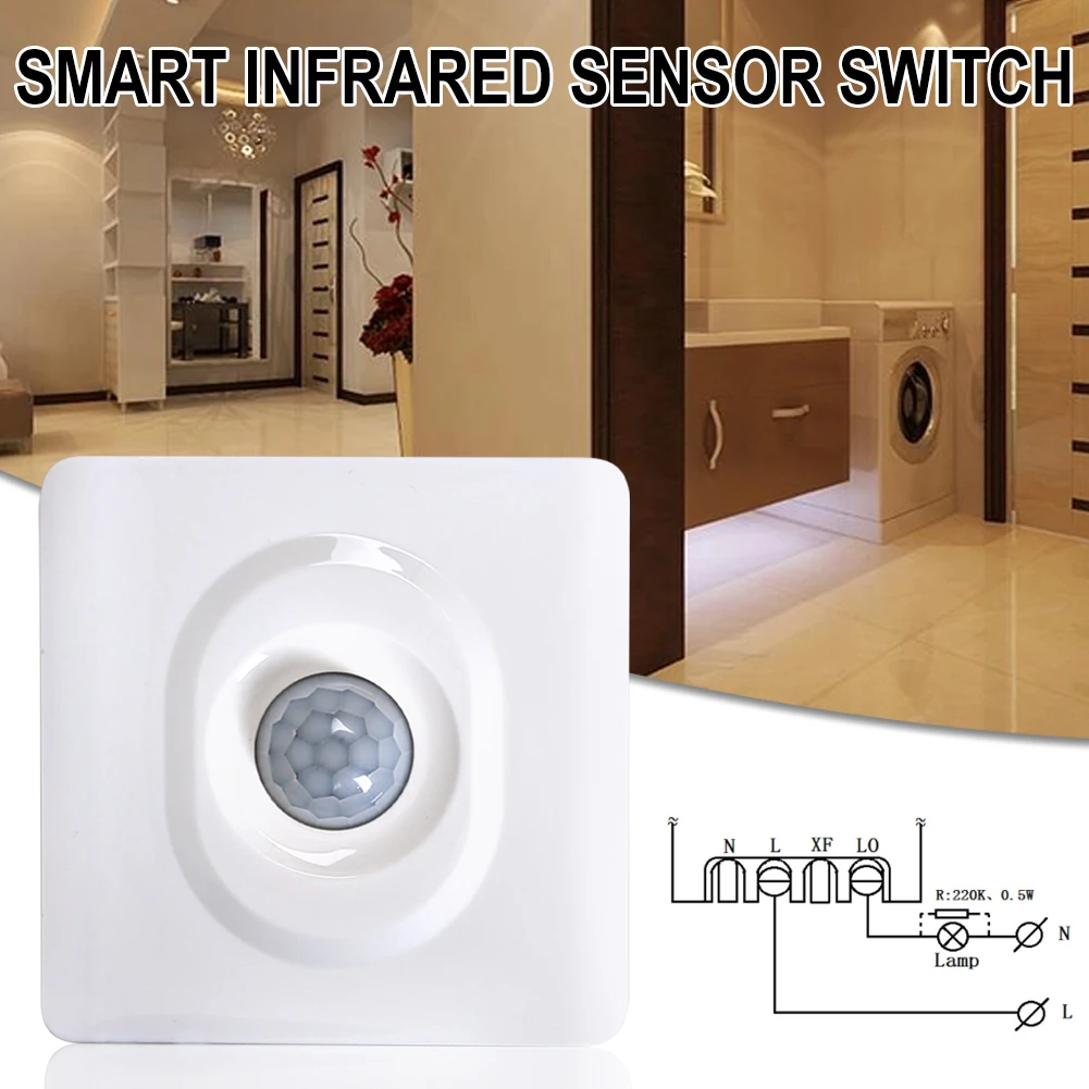 

Automatic Infrared PIR Corridor Aisle Interior Motion Sensor Switch for LED Light Recessed Wall Lamp AC90V~270V, 50/60HZ