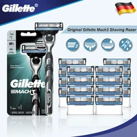 manual straight razor original gillette mach3 with replacement blades 3 layer refills for beard men safety razor shaving machine