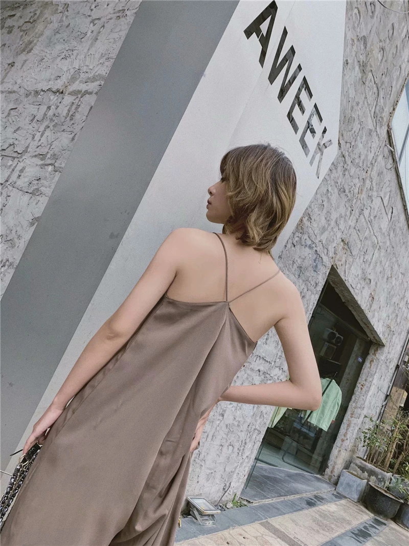 

TMODA723 2021 Streetwear Za Women Contrasting Color Strap Jumpsuit V-neck Patchwork Wide Leg Pants Sexy All-match Loose Pants