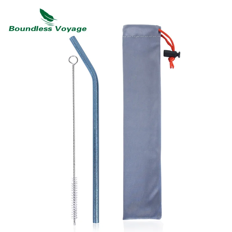 Многоразовая трубочка для питья многоцветная с щеткой очистки сока воды кофе |