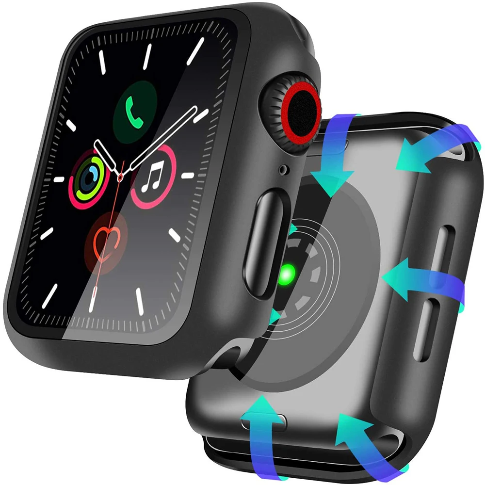 Стеклянный чехол для Apple Watch Serie 5 4 44 мм 40 iWatch 3 2 42 38 Закаленное защитное покрытие