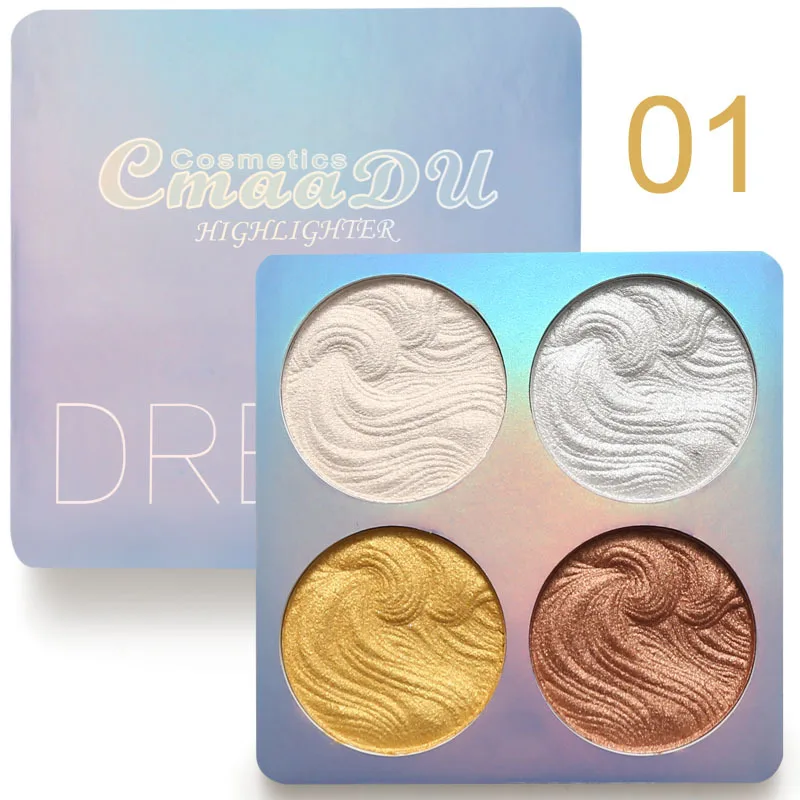 4 Colors Face Highlighter Powder Palette High Gloss Shimmer Glitter Glow Bronzer Repair Pallet Makeup Cosmetic |