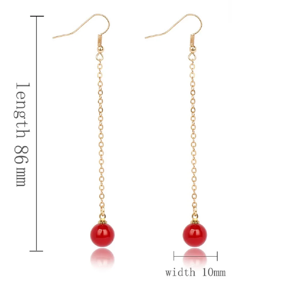 Красные серьги Вишенки последний стиль длинные горячая Распродажа