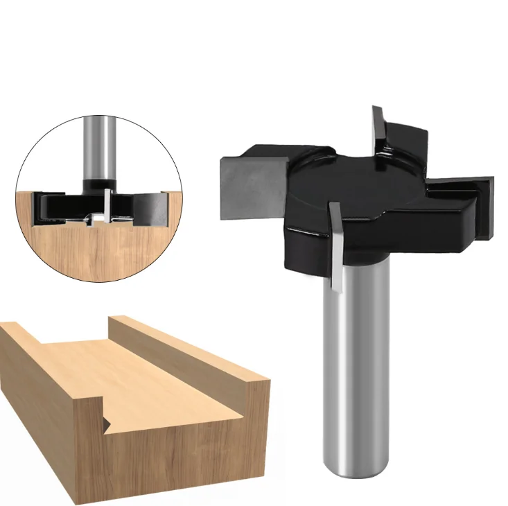 Т-образная фреза с четырьмя краями резец для чёрной древесины гравировального