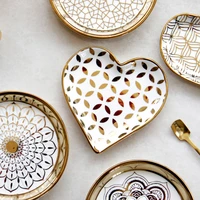 european style golden luxury middle eastern arabian ceramics exquisite small snacks dessert plates cake dishes