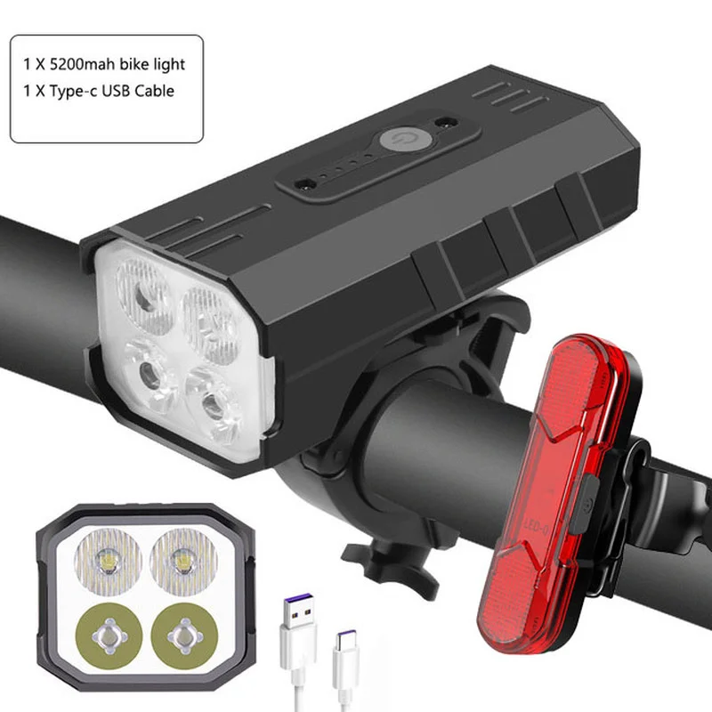 

5200mAh Bike Lights Cycling Ciclismo Bicycle Led Light Lighting 3000 Lumen Flashlight Usb Front Flashlight Assessoires