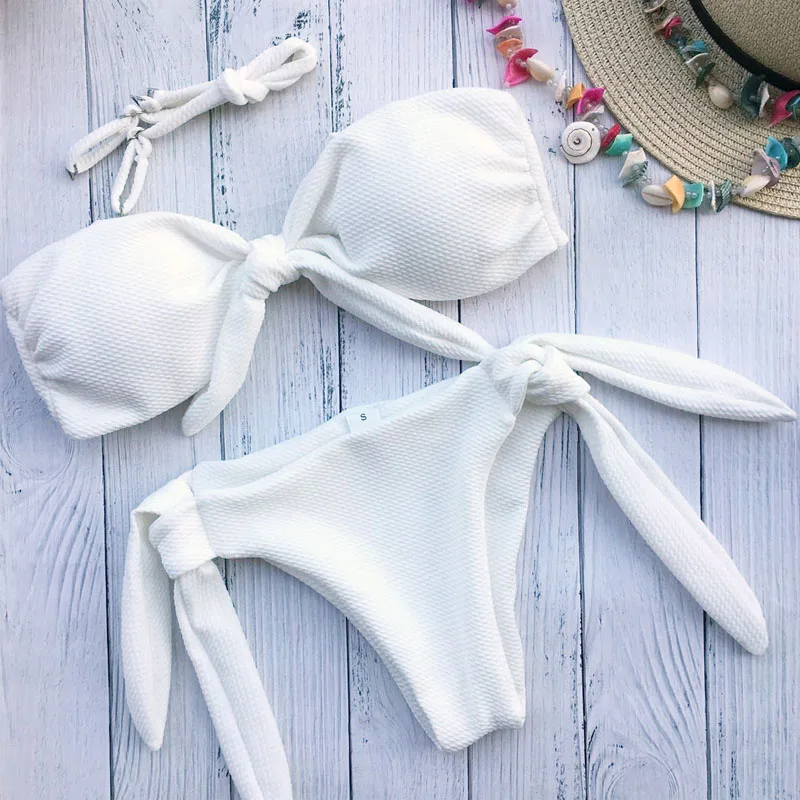 Купальники без бретелек 2020 розовые купальники женские Танкини-стринги купальные