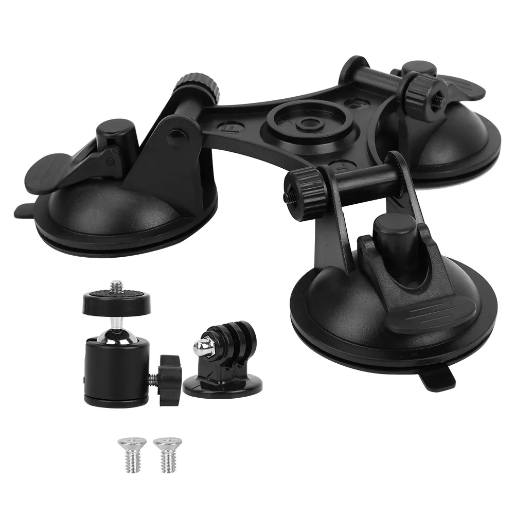 

Rotating Car BracketTriple Suction Cup Sucker Mount Holder Bracket With Ball Head For OSMO For GoPro Action Camera