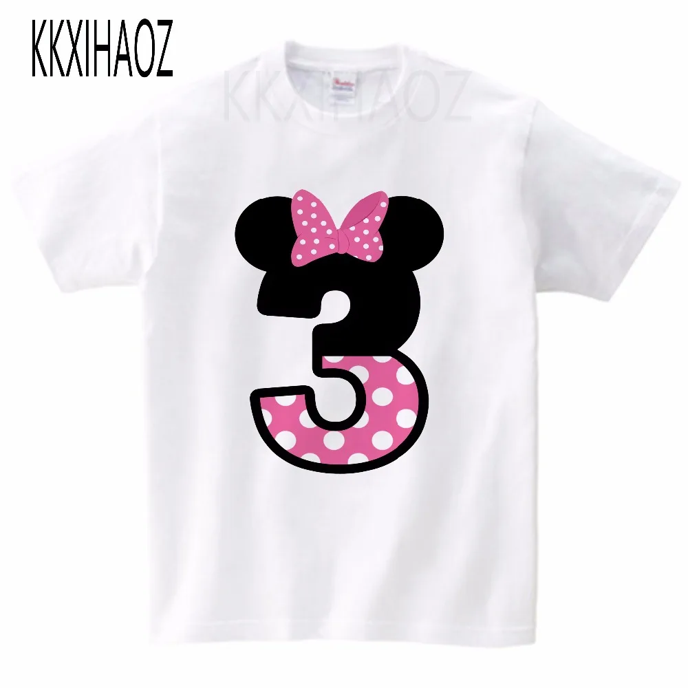 

Baby Girls Happy Birthday Letter Bow Cute Print Clothes Children Funny T shirt,Kids Number 1-9 Birthday Present, MJ4235