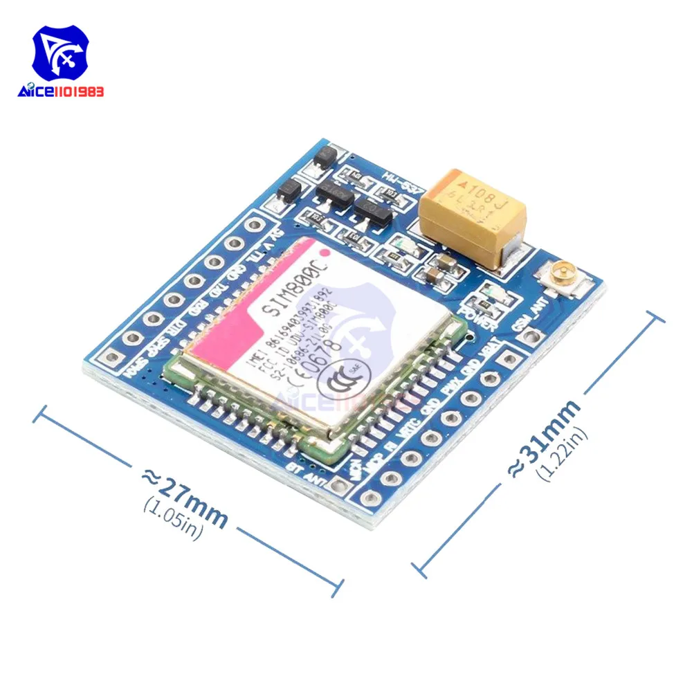 Diymore SIM800C GSM GPRS модуль макетная плата IPEX с Bluetooth ttl TTS STM32 для Arduino C51 5V 3,3 V