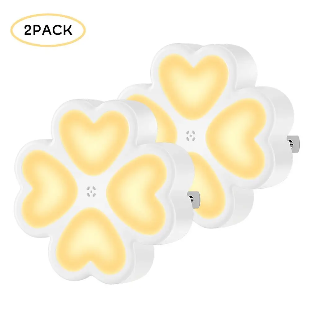 

Energy Saving Night Lights Plug in Wall Light LED Night Lights Four-Leaf Clover Photocell Sensor Lamp Dusk To Dawn Automatic
