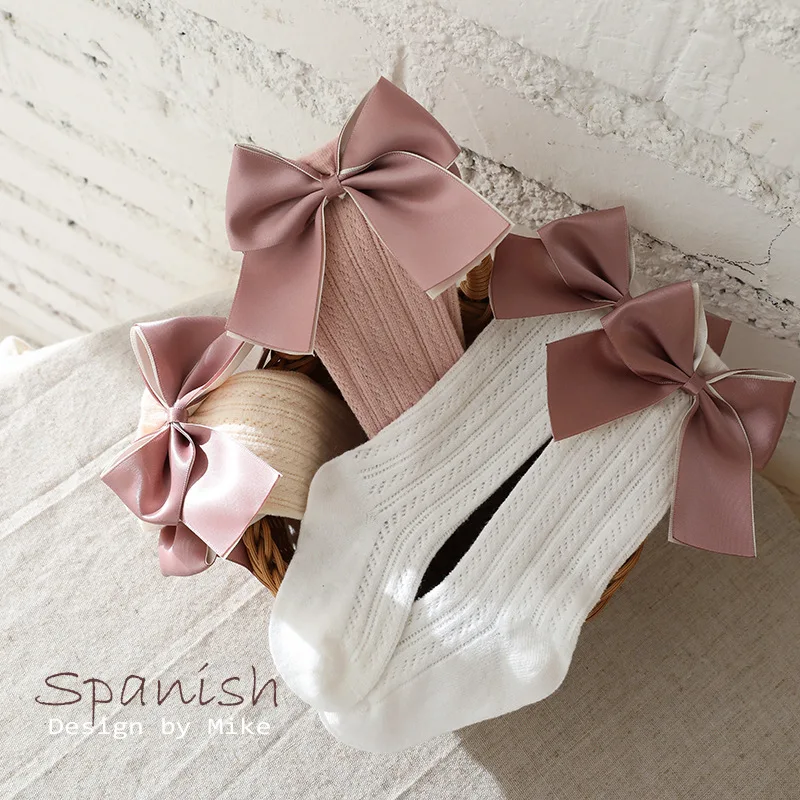 

Summer Baby Girls Socks Toddlers Bow Long Sock Kids Knee High Mesh Spanish Style Solide Colors Cotton Baby Breathable Socks 0-3T