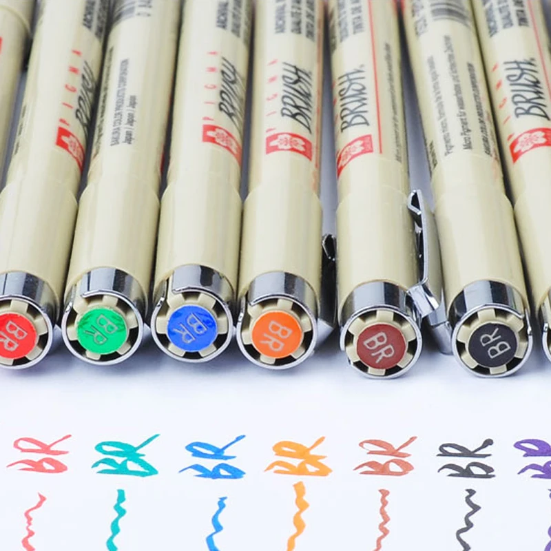 1 шт. Sakura Pigma Micron тонкая ручка кисть XSDK BR Мягкие Водонепроницаемые мультфильмы 9