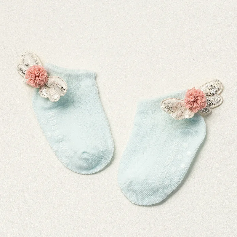 Girls Baby Socks Thin Cotton With Wings Non-slip Newborn Children | Детская одежда и обувь