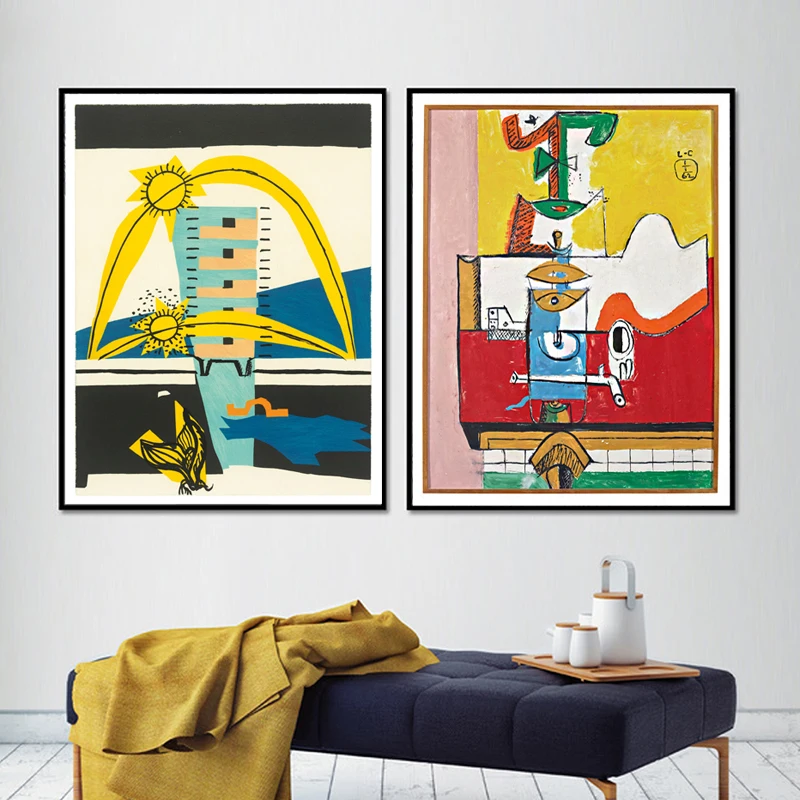 

Abstract BedroomCanvas Painting Wall Art Decoration Le Corbusier Art Poster Surreal Cubism Print Le Corbusier Reproduction