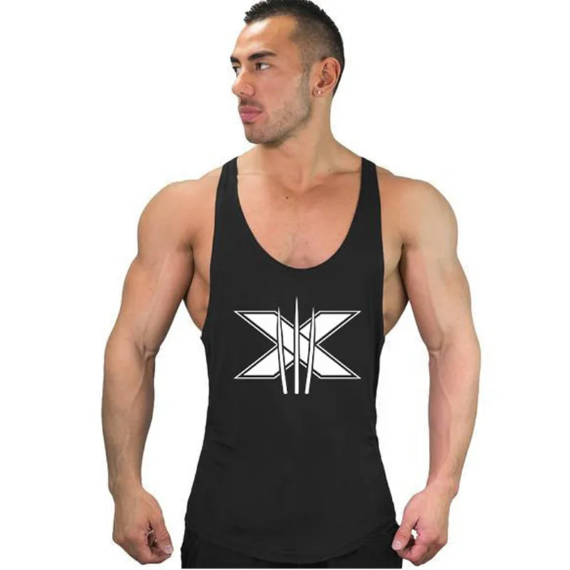 Мужская майка для бодибилдинга занятий фитнесом без рукавов хлопковая одежда