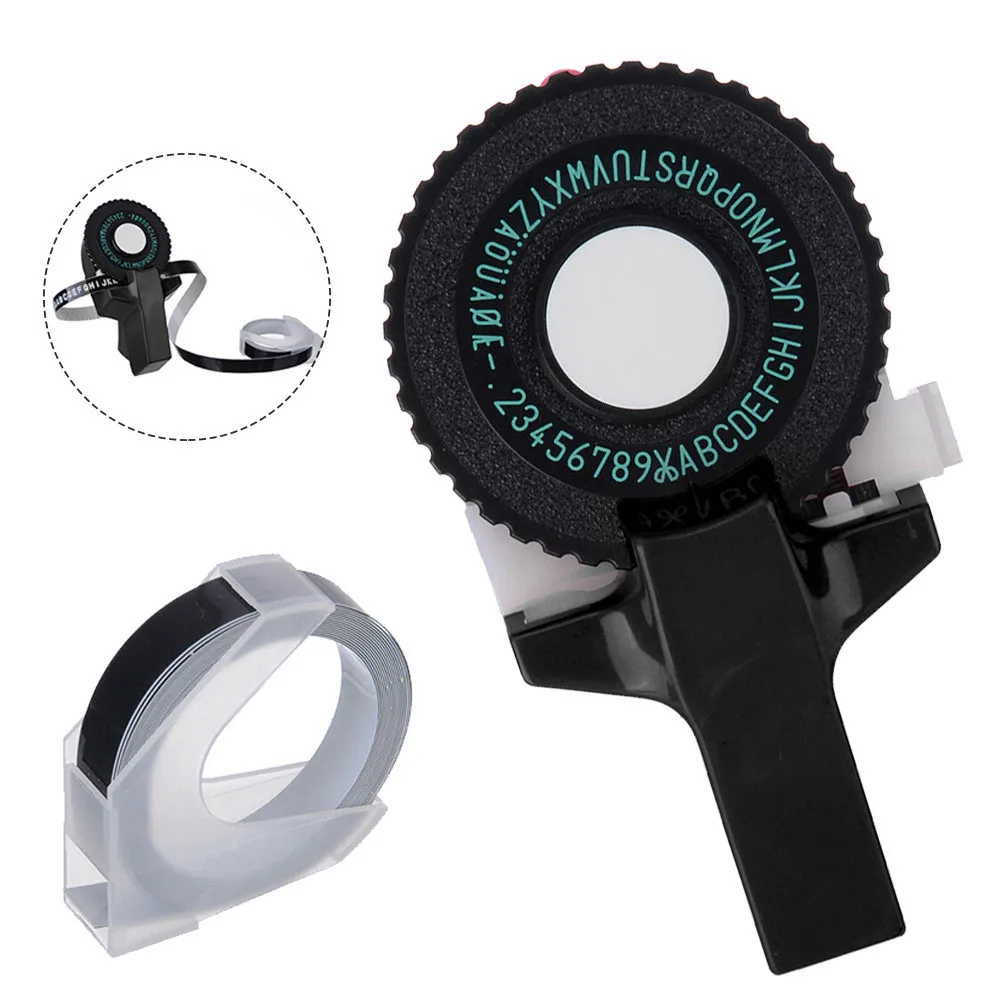 

108*56mm Embossing Label Maker Alphanumeric Black Letters Manual Numbers