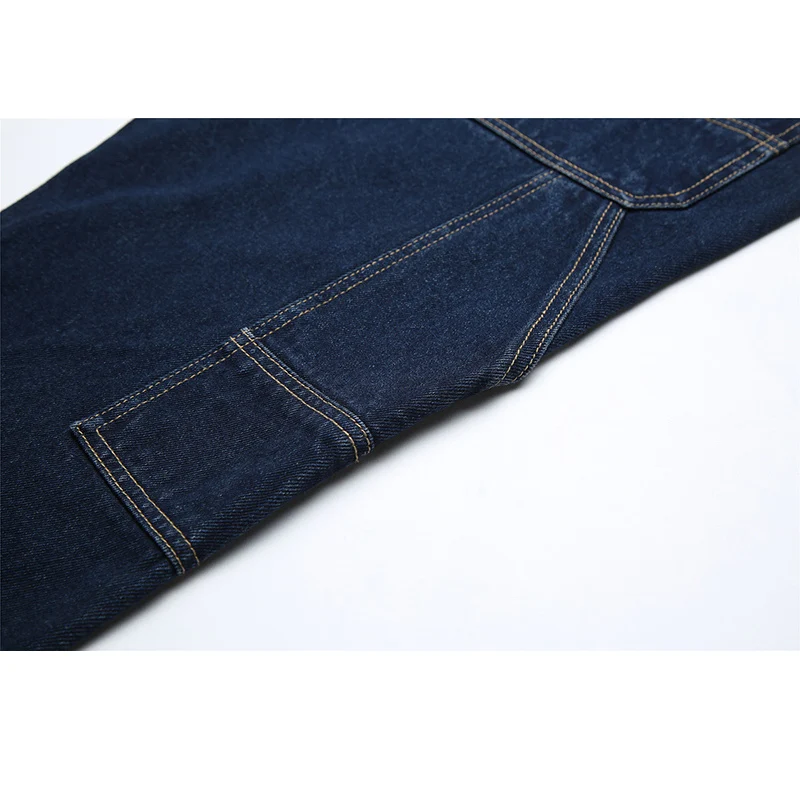 Мужские классические джинсы с высокой талией плотные Прямые хлопковые