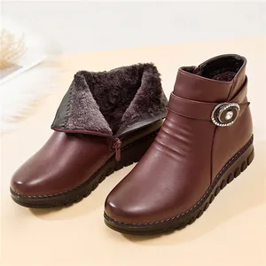 Ботинки женские зимние из натуральной кожи, на нескользящей подошве