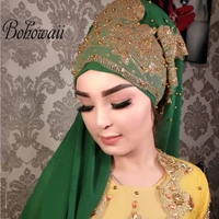 170cm jewelry jersey hijab muslim turban hijab scarf 24 colors malaysia chiffon bling bling beads bonnet hijab scarf