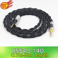 ln007461 pure 99 silver inside headphone nylon cable for audio technica ath m50x ath m40x ath m70x ath m60x earphone headset