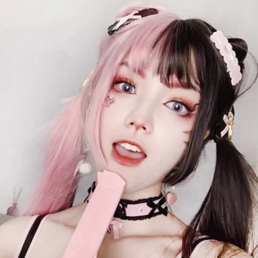 Женский парик белый красный розовый в готическом стиле для карнавала вечерние |