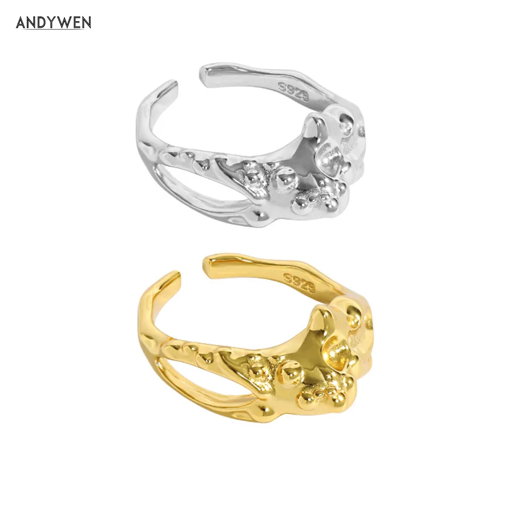 

ANDYWEN 100% 925 пробы Серебряный Золотой грузовик неправильной геометрической формы с изменяемым размером женские ювелирные изделия в подарок р...