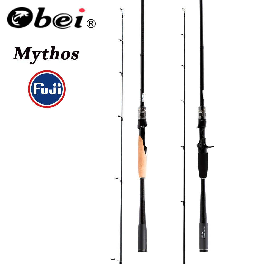 Obei Mythos Lure Fishing 1.98/2.10/2.40m Casting Spinning Rod With FUJI Guide Rings Fishing Lures Sea UL/M/MH/Action Travel Rod