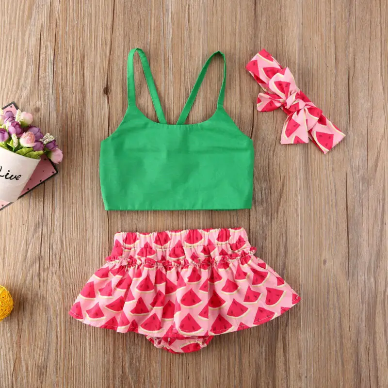 

Imcute New Baby Fashion 0-24M Toddler Kids Girls Clothes Sets Flowers Print Sleeveless Vest + Shorts