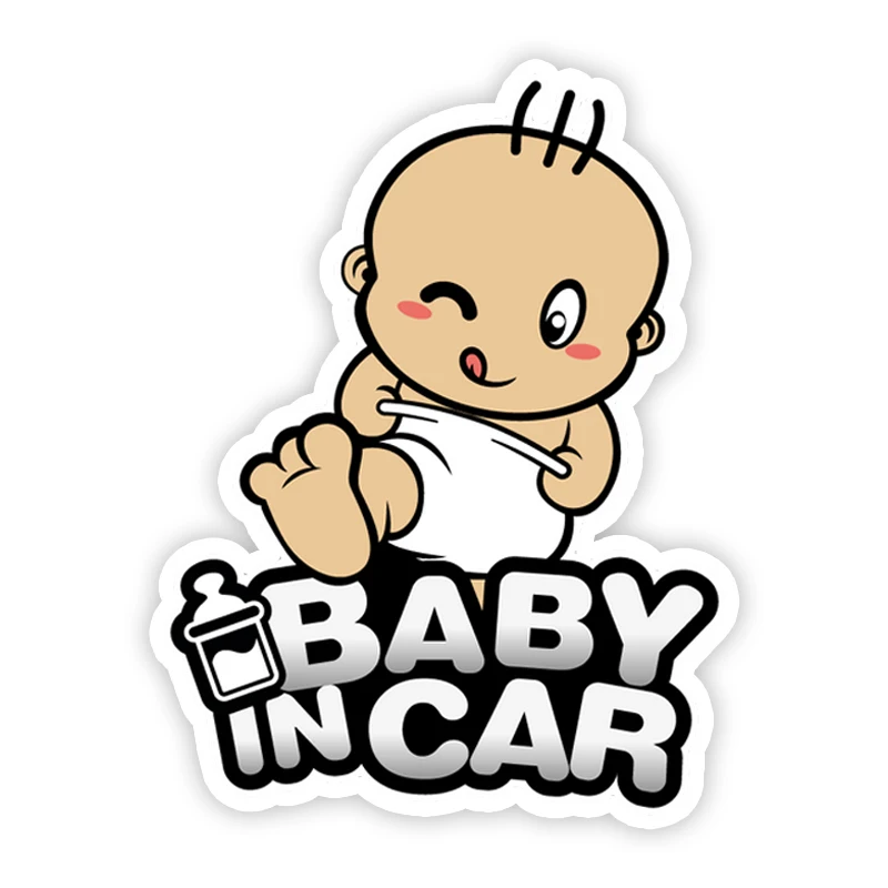 

Waterproof and Sunscreen PVC Self-adhesive Decal Boy Baby In Car V3 Car Sticker Auto Decors on Bumper Rear Window