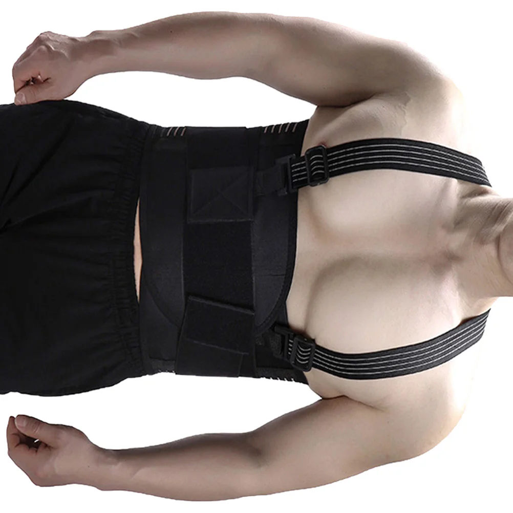 

Braces Support Belt Elastic Back Waist Protective Belts Strap for Fitness Mountaineering (Black Size)