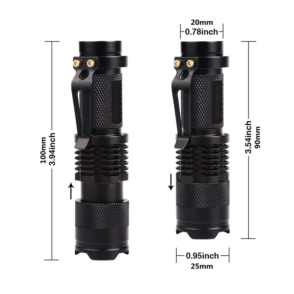 Мини Тактический Sk68 высокомощный светодиодный зум тактический фонарь походный