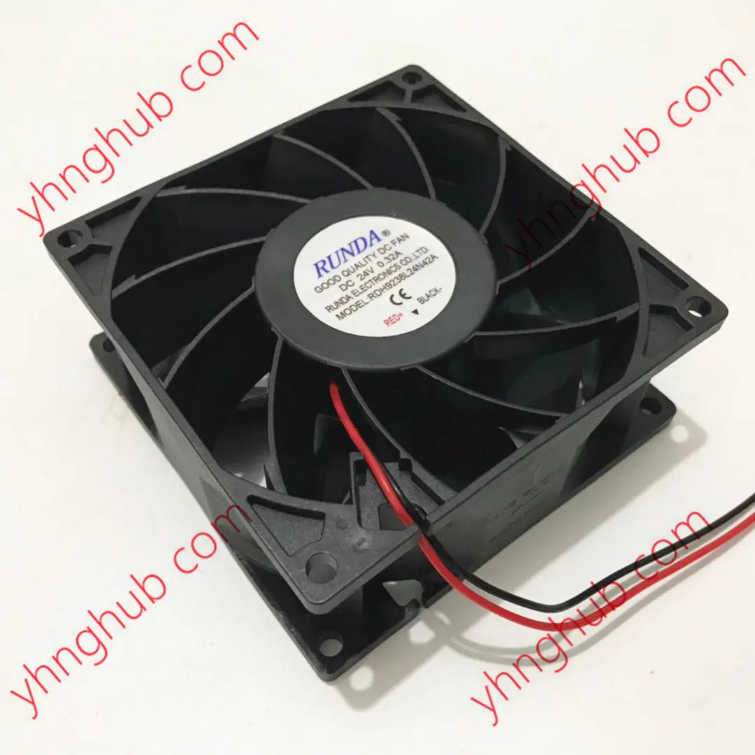 Runda Rdh9238l24n42a dc 24v 0.32a 92x92x38 mm Ventilador de Refrigeração do Servidor de Fios Ventiladores e resfriadores
