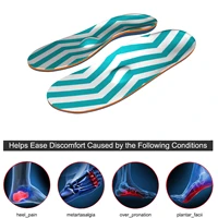 green stripe memory foam high arch support insole for men and women sneaker orthopedic inserts insoles ease foot pain