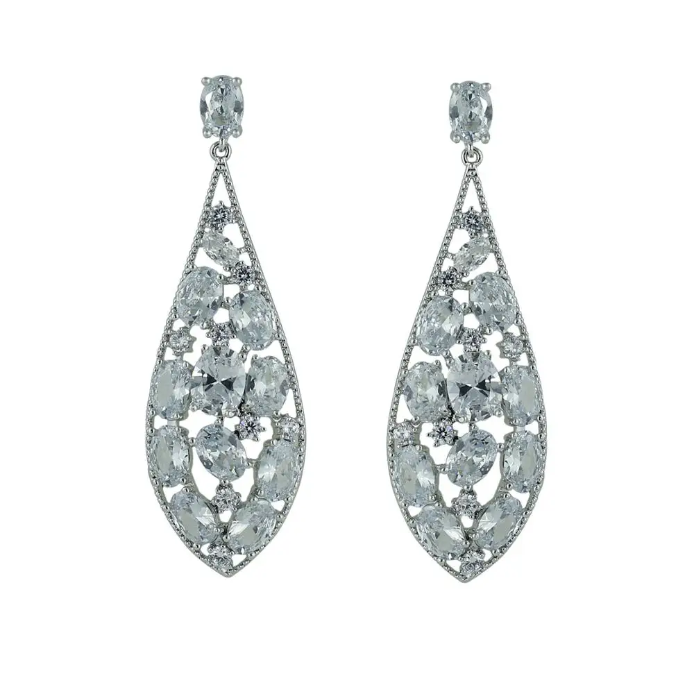 Женские свадебные серьги с Каплевидным кубическим цирконием аксессуары для