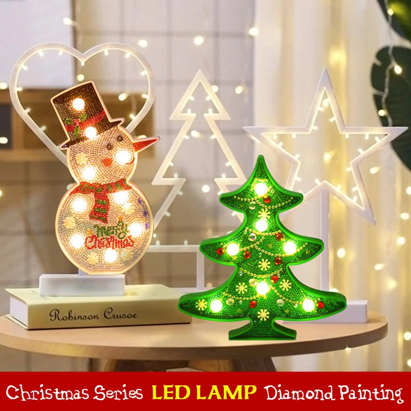 Azqsd Алмазная вышивка Рождество серии светодиодный светильник ручной работы