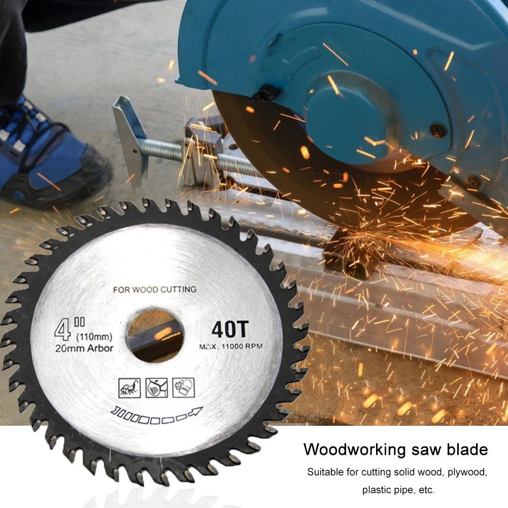 

110mm 40 Teeth Saw Blade Wheel Disc Wood Cutting Woodworking Rotary Power Tool Cutting Disc for Woodworking Rotary Tool