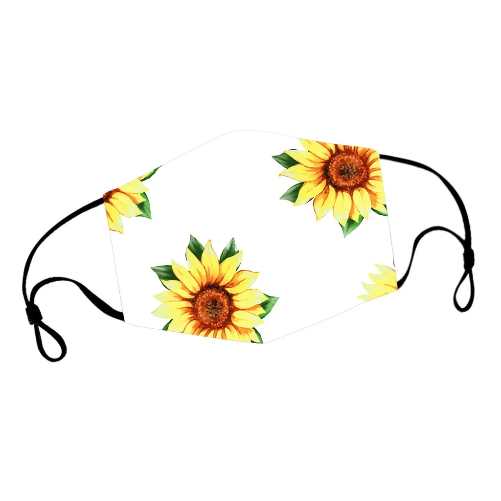 Взрослая пара Вечерние Маски Подсолнух Цветы Печать Маска на открытом воздухе